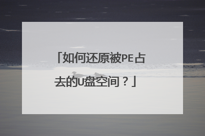 如何还原被PE占去的U盘空间?