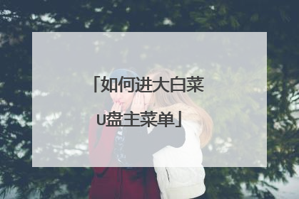 如何进大白菜U盘主菜单