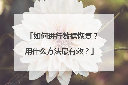 如何进行数据恢复？用什么方法最有效？