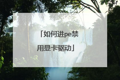 如何进pe禁用显卡驱动