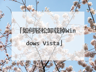 如何轻松卸载掉Windows Vista