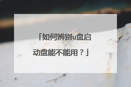 如何辨别u盘启动盘能不能用？