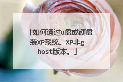 如何通过u盘或硬盘装XP系统。XP非ghost版本。
