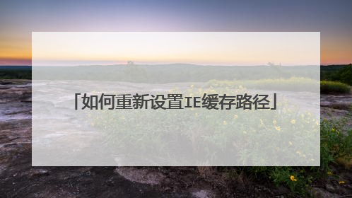 如何重新设置IE缓存路径