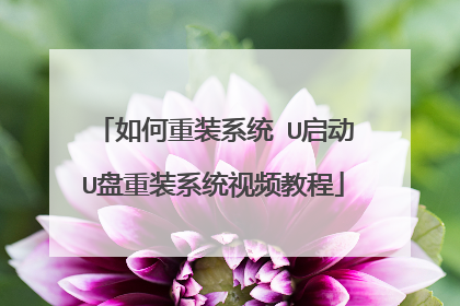如何重装系统 U启动U盘重装系统视频教程
