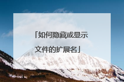如何隐藏或显示文件的扩展名