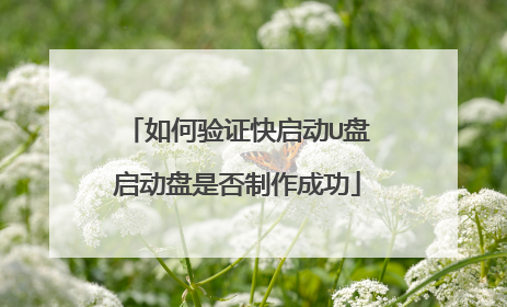 如何验证快启动U盘启动盘是否制作成功