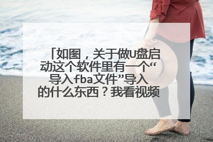 如图,关于做U盘启动这个软件里有一个“导入fba文件”导入的什么东西?我看视频上有这个步骤。