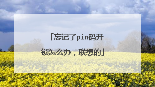 忘记了pin码开锁怎么办,联想的