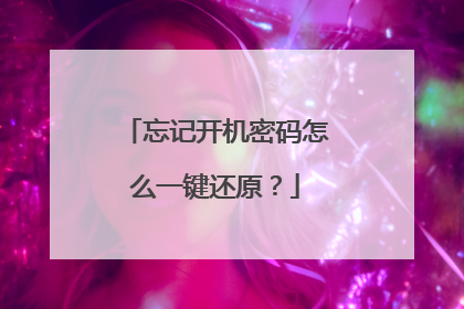 忘记开机密码怎么一键还原?