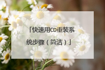 快速用CD重装系统步骤(简洁)