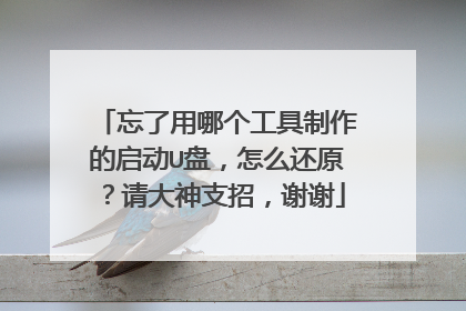 忘了用哪个工具制作的启动U盘，怎么还原？请大神支招，谢谢