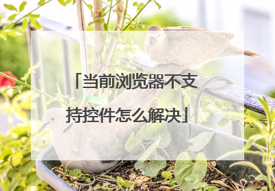 当前浏览器不支持控件怎么解决