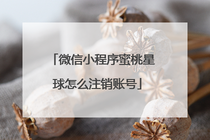 微信小程序蜜桃星球怎么注销账号