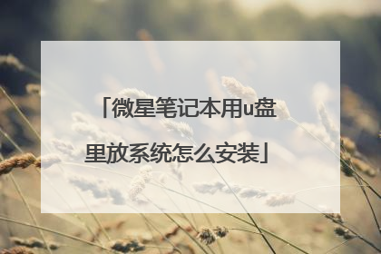 微星笔记本用u盘里放系统怎么安装