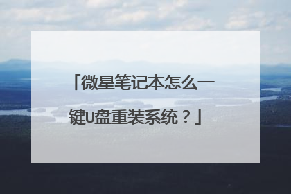 微星笔记本怎么一键U盘重装系统?