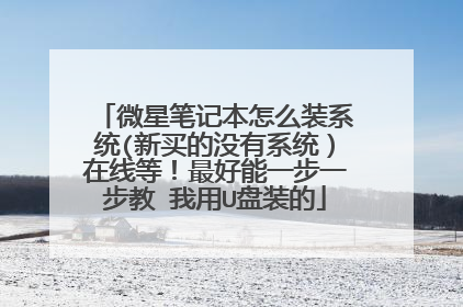微星笔记本怎么装系统(新买的没有系统）在线等！最好能一步一步教 我用U盘装的