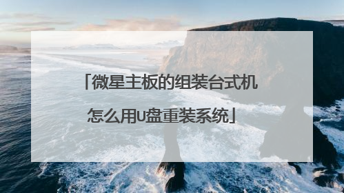 微星主板的组装台式机怎么用U盘重装系统