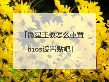 微星主板怎么重置bios设置贴吧