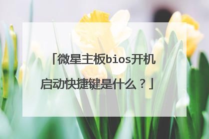 微星主板bios开机启动快捷键是什么?