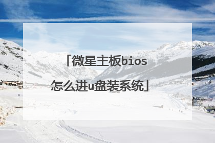 微星主板bios怎么进u盘装系统