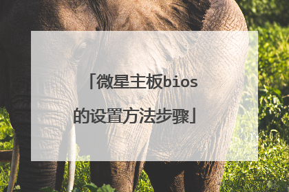 微星主板bios的设置方法步骤