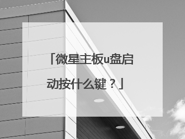 微星主板u盘启动按什么键？