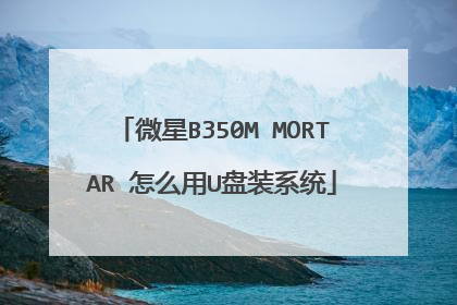 微星B350M MORTAR 怎么用U盘装系统