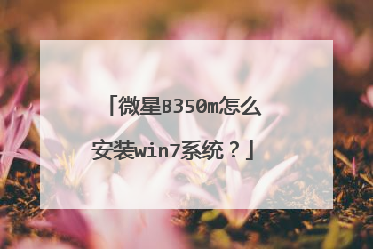 微星B350m怎么安装win7系统?