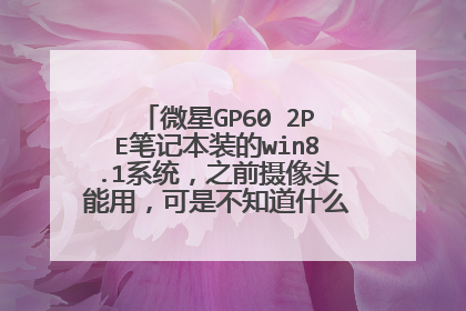 微星GP60 2PE笔记本装的win8.1系统,之前摄像头能用,可是不知道什么时候摄像头不能用了