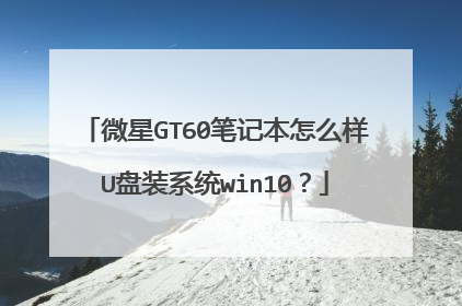 微星GT60笔记本怎么样U盘装系统win10?