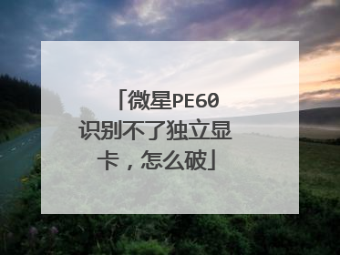 微星PE60识别不了独立显卡，怎么破
