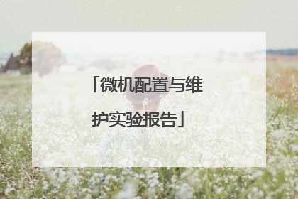 微机配置与维护实验报告