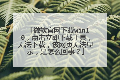 微软官网下载win10，点击立即下载工具，无法下载，该网页无法显示，是怎么回事？