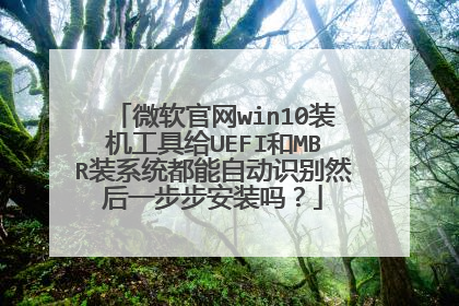 微软官网win10装机工具给UEFI和MBR装系统都能自动识别然后一步步安装吗?
