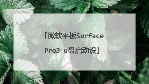微软平板Surface Pro3 u盘启动设