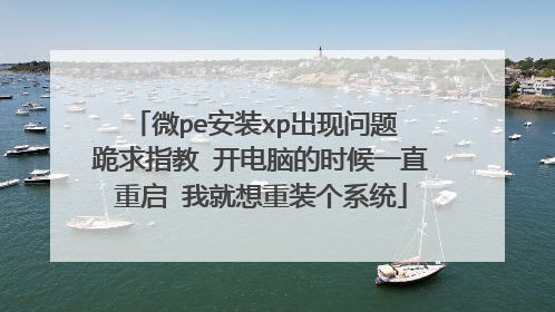 微pe安装xp出现问题 跪求指教 开电脑的时候一直重启 我就想重装个系统