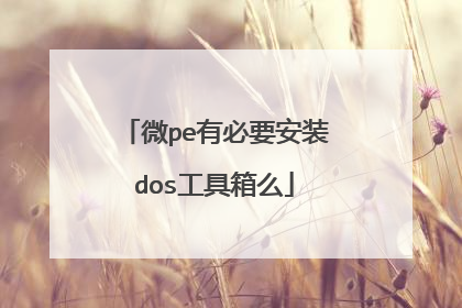 微pe有必要安装dos工具箱么