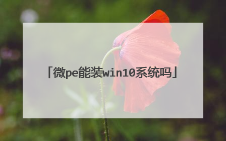 微pe能装win10系统吗