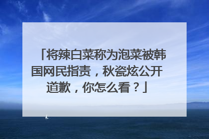 将辣白菜称为泡菜被韩国网民指责,秋瓷炫公开道歉,你怎么看?