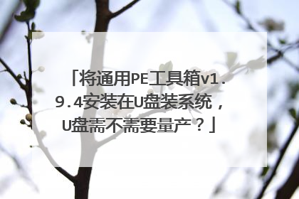 将通用PE工具箱v1.9.4安装在U盘装系统,U盘需不需要量产?