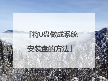 将U盘做成系统安装盘的方法