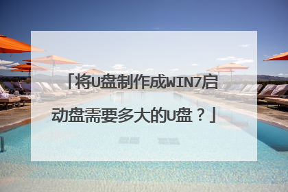 将U盘制作成WIN7启动盘需要多大的U盘?