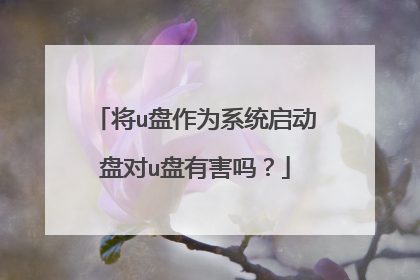 将u盘作为系统启动盘对u盘有害吗?