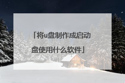 将u盘制作成启动盘使用什么软件