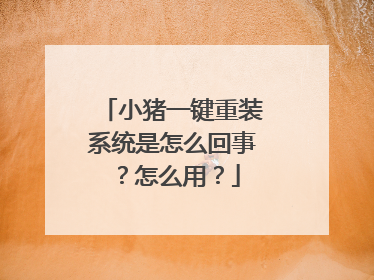 小猪一键重装系统是怎么回事?怎么用?