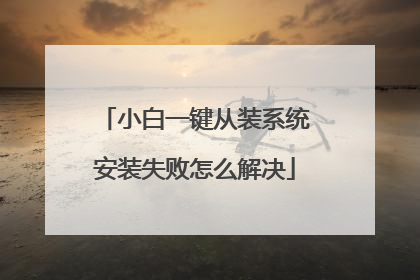 小白一键从装系统安装失败怎么解决