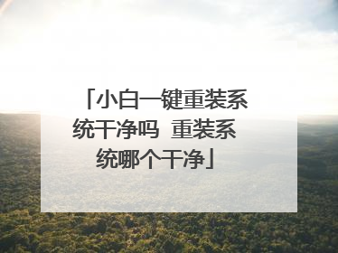 小白一键重装系统干净吗 重装系统哪个干净