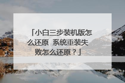 小白三步装机版怎么还原 系统重装失败怎么还原？