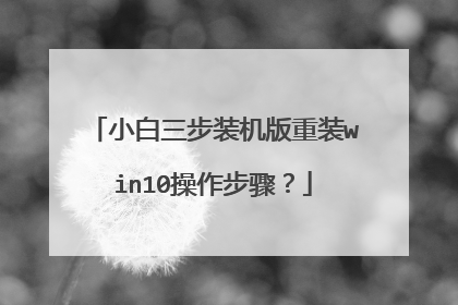 小白三步装机版重装win10操作步骤？